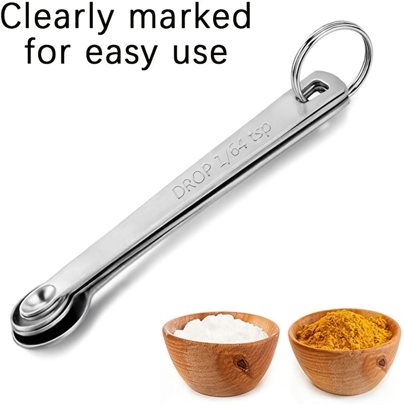 5pcs Measuring Spoons Set; Stainless Steel Mini Measuring Spoons; Teaspoons For Measuring Dry And Liquid Ingredients