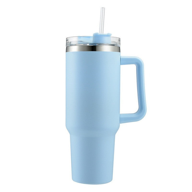 30OZ Straw Coffee Insulation Cup With Handle Portable Car Stainless Steel Water Bottle LargeCapacity Travel BPA Free Thermal Mug