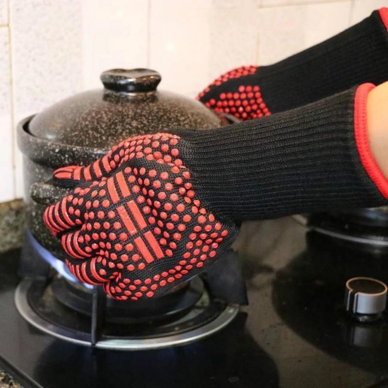 1pc Of BBQ Barbecue Gloves - 800 Degree Heat Resistant Gloves Fireproof And Flame Retardant Gloves In Microwave Oven