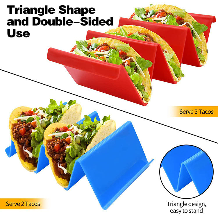 1pc/6pcs Colorful Taco Holder Stands - Premium Large Taco Tray Plates Holds Up To 3 Or 2 Tacos Each; PP Health Material Very Hard And Sturdy; Dishwasher & Microwave Safe