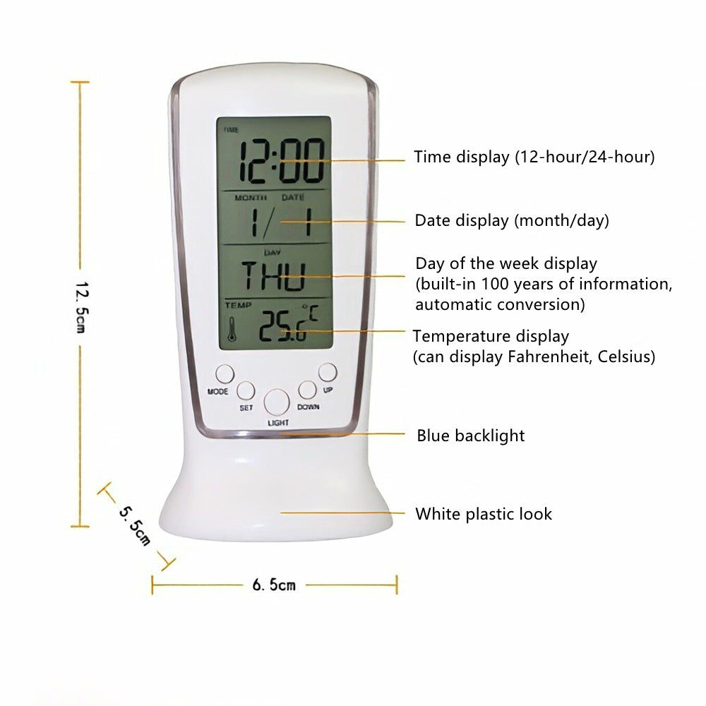 Multifunction Calendar Temperature Digital Alarm Clock with Blue Back Light Electronic Calendar Thermometer Led Clock With Time