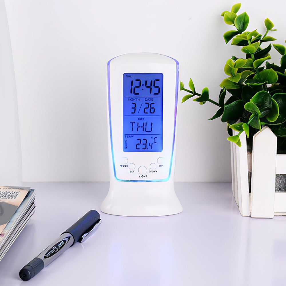 Multifunction Calendar Temperature Digital Alarm Clock with Blue Back Light Electronic Calendar Thermometer Led Clock With Time