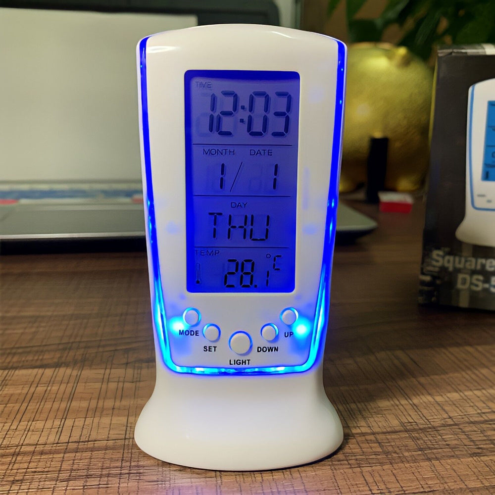 Multifunction Calendar Temperature Digital Alarm Clock with Blue Back Light Electronic Calendar Thermometer Led Clock With Time