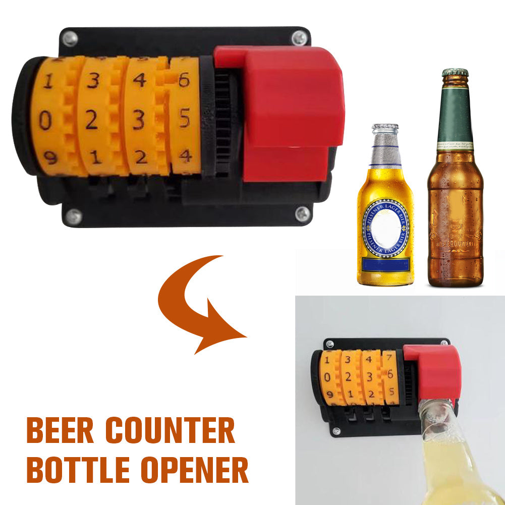 Creative Counter Bottle Opener Wall Mounted Beer Can Opener with Precise Numbers for Kitchen Club Bar Restaurant Drinking Gadget