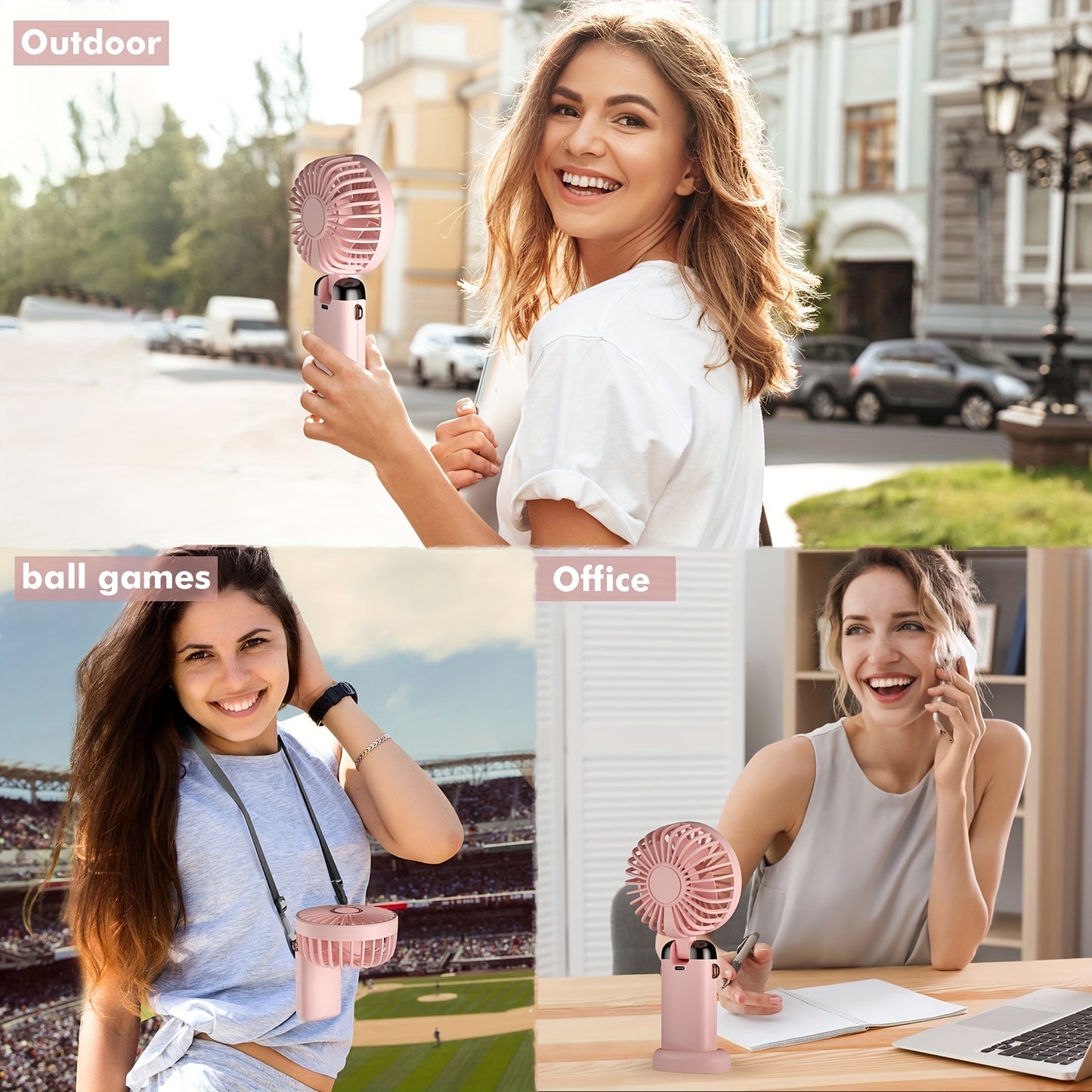 Portable Fan; Handheld Fan Personal Mini Fan 4200mAh Rechargeable With 5 Speeds; Battery Operated Mini Fan With LED Display; 11-21Hs Desk Fan Working Time For Office Bedroom Outdoor Travel Camping