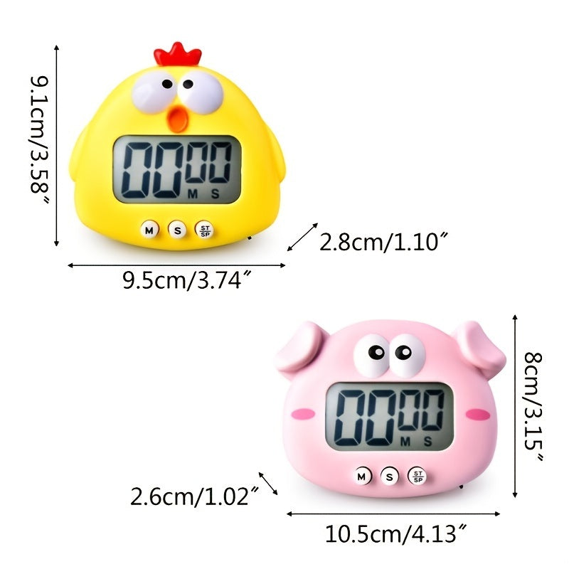 Kitchen Timer; Cute Cartoon Pig Electronic Countdown Timer; LCD Digital Cooking Timer Cooking Baking Assistant Reminder Tool