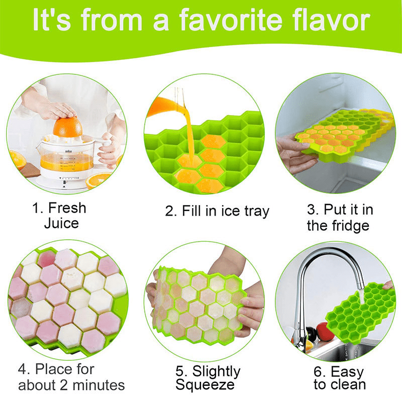 1pc Ice Tray Mold; Honeycomb Silicone Ice Tray; Hexagonal Ice Tray; 37 Grids Honeycomb Ice Tray; Ice Cube Mold; Honeycomb Ice Box; Ice Ball