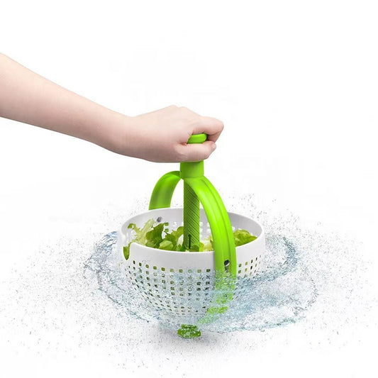 1pc Vegetable Drain Basket; Kitchen Vegetable Washing Basin; Salad Spinner; Fruit Washing Vegetable Basket; Kitchen Salad Washing Basin; Salad Fruit Vegetable Dehydrator; Draining Supplies