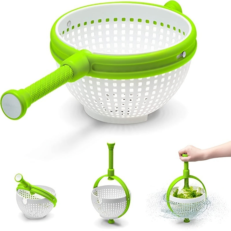 1pc Vegetable Drain Basket; Kitchen Vegetable Washing Basin; Salad Spinner; Fruit Washing Vegetable Basket; Kitchen Salad Washing Basin; Salad Fruit Vegetable Dehydrator; Draining Supplies