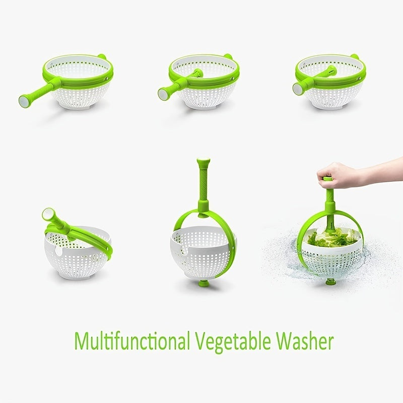 1pc Vegetable Drain Basket; Kitchen Vegetable Washing Basin; Salad Spinner; Fruit Washing Vegetable Basket; Kitchen Salad Washing Basin; Salad Fruit Vegetable Dehydrator; Draining Supplies