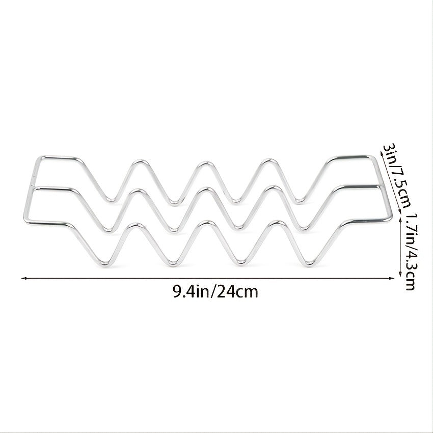 1pc Stainless Steel Burrito Pancake Stand; Tacoholder Pancake Stand; W-shaped Taco Stand