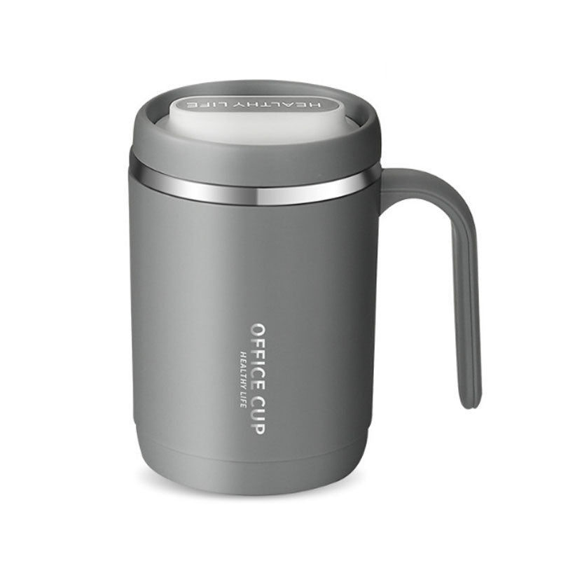 1pc Stainless Steel Cups With Lid; 16 Oz 304 Stainless Steel Tumblers Durable Coffee Mug With Splash Proof Sliding Lid; Drink With Lid Open; Non-Insulated Mug; Without Straw