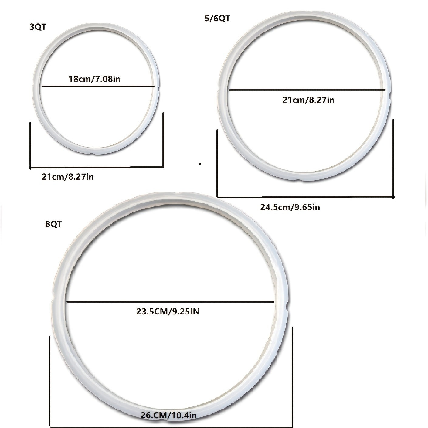 1pc Silicone Sealing Ring For Instant Pot; 3 Quart; 5 & 6 Quart; 8 Quart; Instant Pot Gasket; Replacement Rubber Seals