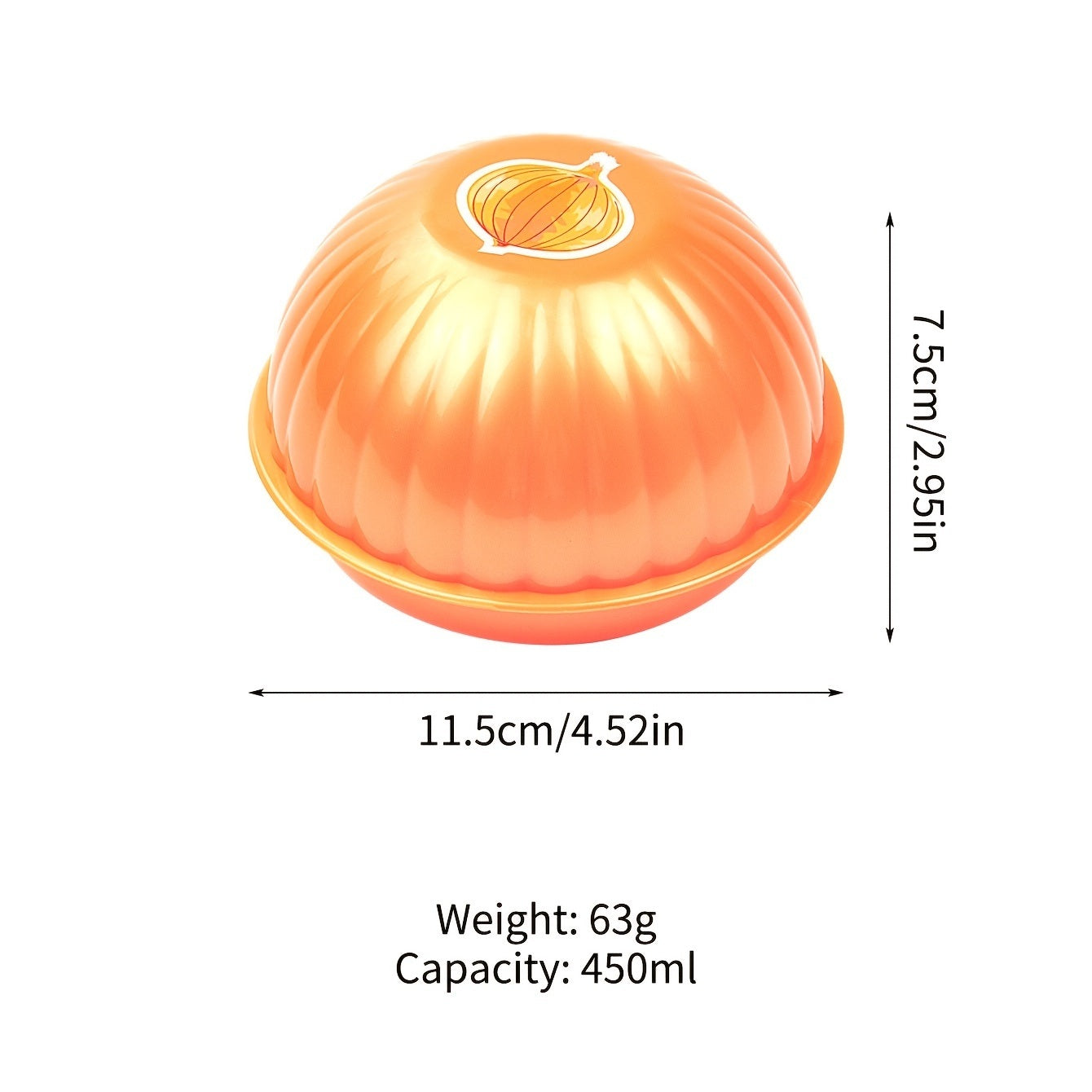 1pc Onion Plastic Storage Box; Onion Shaped Food Saver Storage Container; 450ml/15.8oz