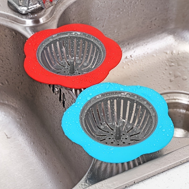 2pcs Flower Shaped Sink Strainer; Shower Sink Drains Cover; Kitchen Sink Colander; Sewer Hair Filter; Kitchen Accessories