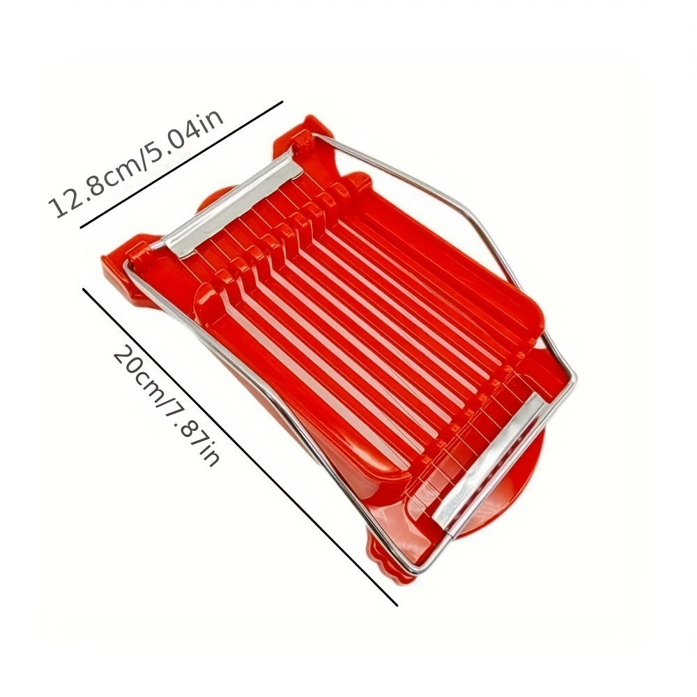 1pc, Multifunctional Luncheon Meat Cutter, Stainless Steel Egg Cutter, Cutting 10 Pieces For Fruit Onion Soft Food Roast Legs, Spam Slicer, Kitchen Tools