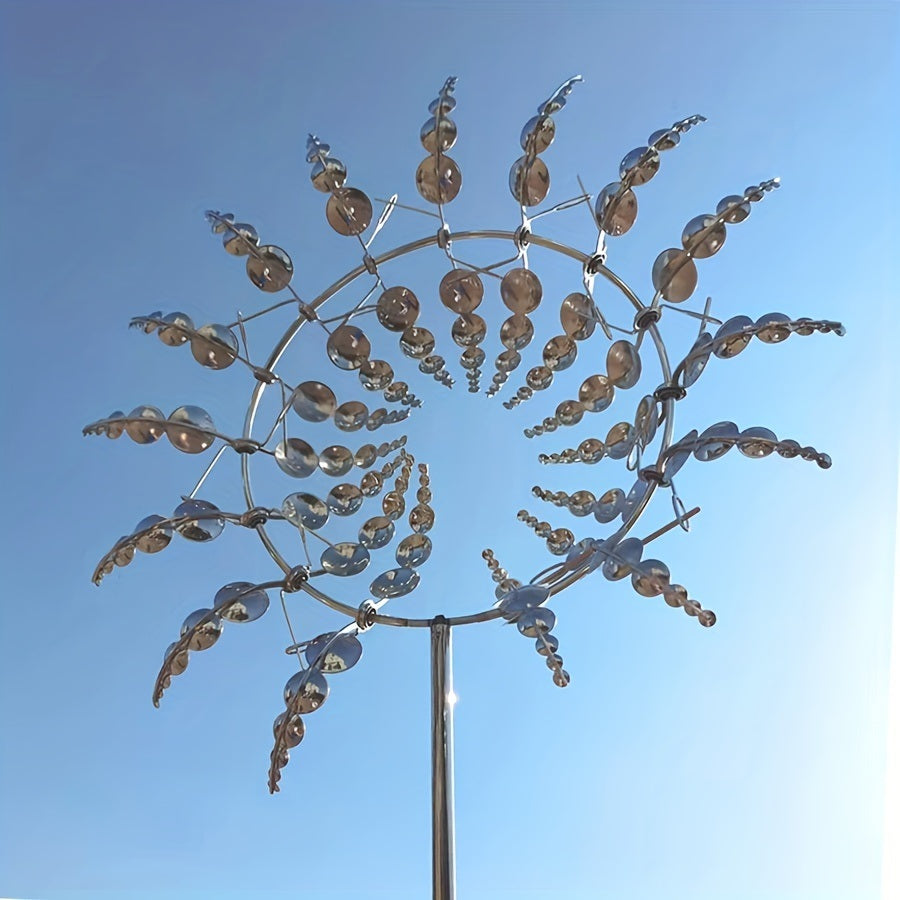 Outdoor Metal Windmill For Yard And Garden Decoration, Dynamic Wind Sculpture, Easy To Install, Beautiful And Durable, Wind Power Rotates Sculpture, Creative Garden Windmill Decoration