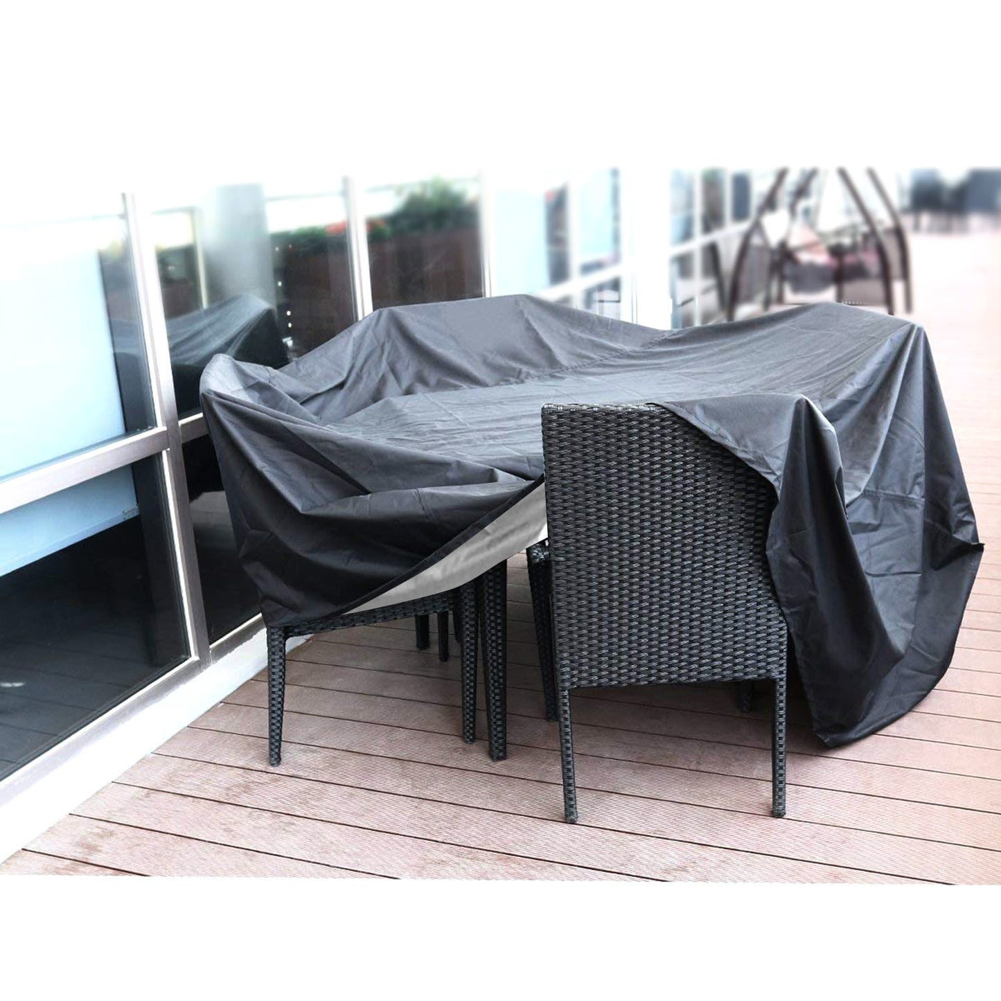 210D Waterproof Outdoor Furniture Cover Windproof Dustproof Patio Furniture Protector Oxford Cloth Garden M Size