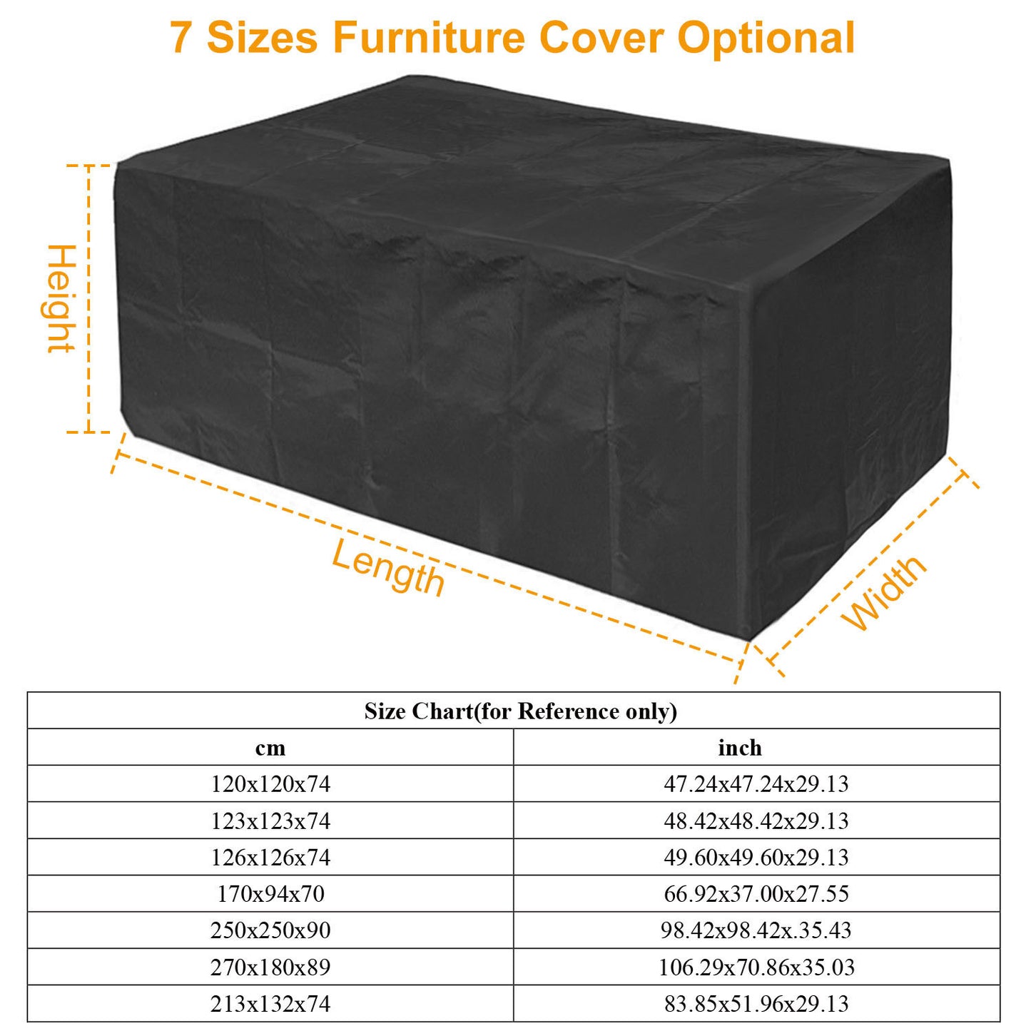 210D Waterproof Outdoor Furniture Cover Windproof Dustproof Patio Furniture Protector Oxford Cloth Garden 2XL Size