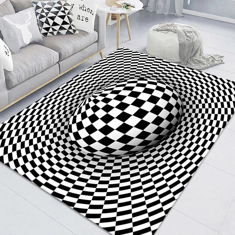 3D Clown Trap Visual Carpet Living Room Bedroom Floor Mat Halloween Carpet Sewer Manhole Cover Clown Horror Vortex Home Carpet