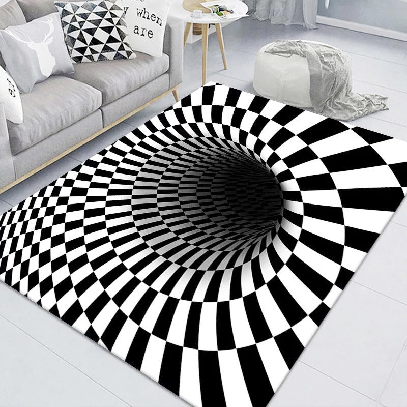 3D Clown Trap Visual Carpet Living Room Bedroom Floor Mat Halloween Carpet Sewer Manhole Cover Clown Horror Vortex Home Carpet