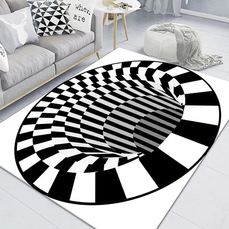 3D Clown Trap Visual Carpet Living Room Bedroom Floor Mat Halloween Carpet Sewer Manhole Cover Clown Horror Vortex Home Carpet