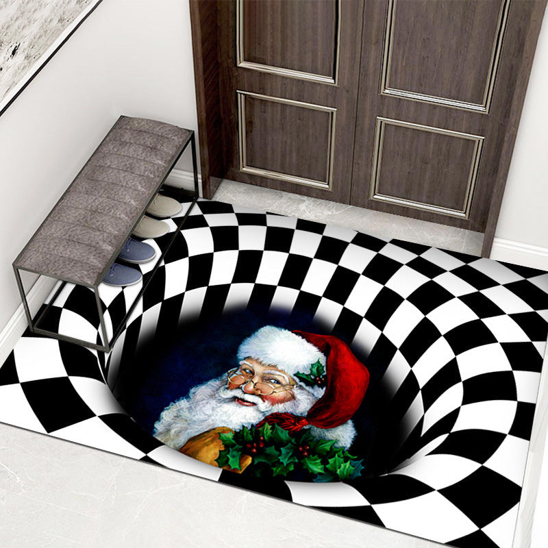 3D Clown Trap Visual Carpet Living Room Bedroom Floor Mat Halloween Carpet Sewer Manhole Cover Clown Horror Vortex Home Carpet