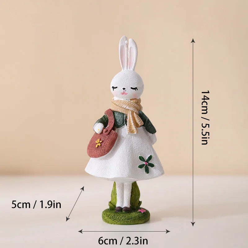 Cute Resin Rabbit Table Ornament Standing Rabbits Bunny Decorations Easter Party Home Garden Wedding Ornament Happy Easter Decor