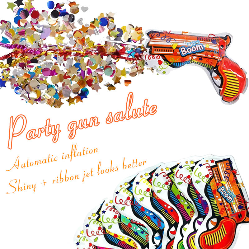 Wedding Confetti Fireworks Toy Handheld Gun Foil Balloons Confetti Firework Cannon Birthday Graduation Party Supplies Kid's Toys