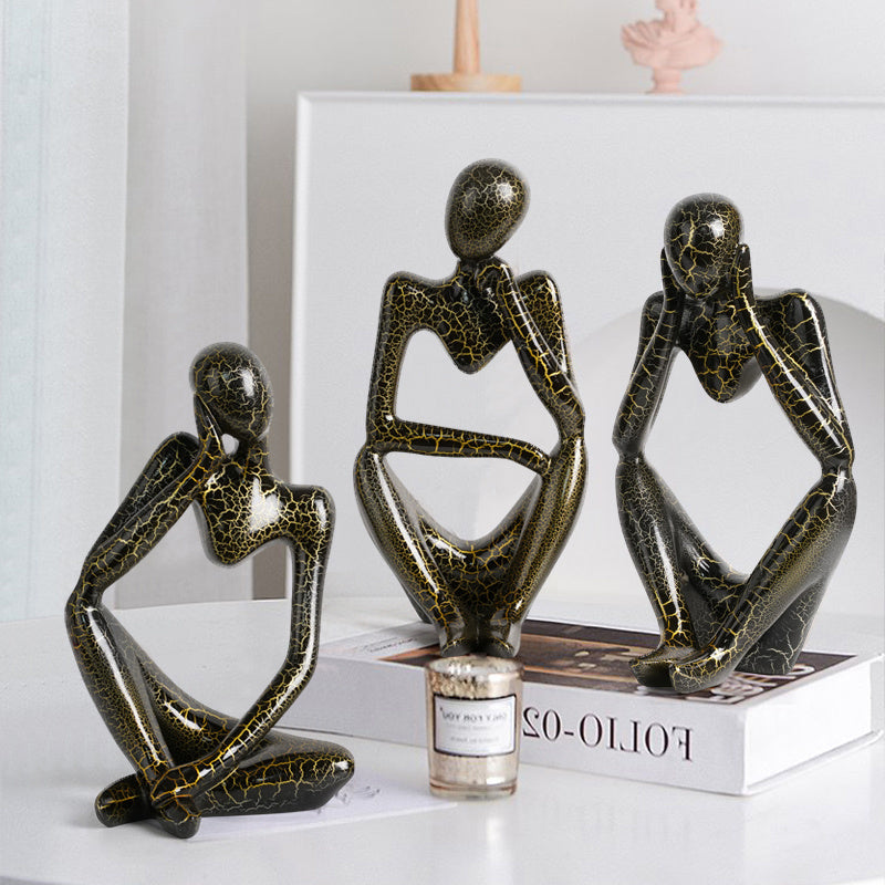 Nordic Art Abstract Thinker Statue Home Crafts Resin Statues Abstract Figure Sculpture Small Ornaments Office Home Desktop Decor