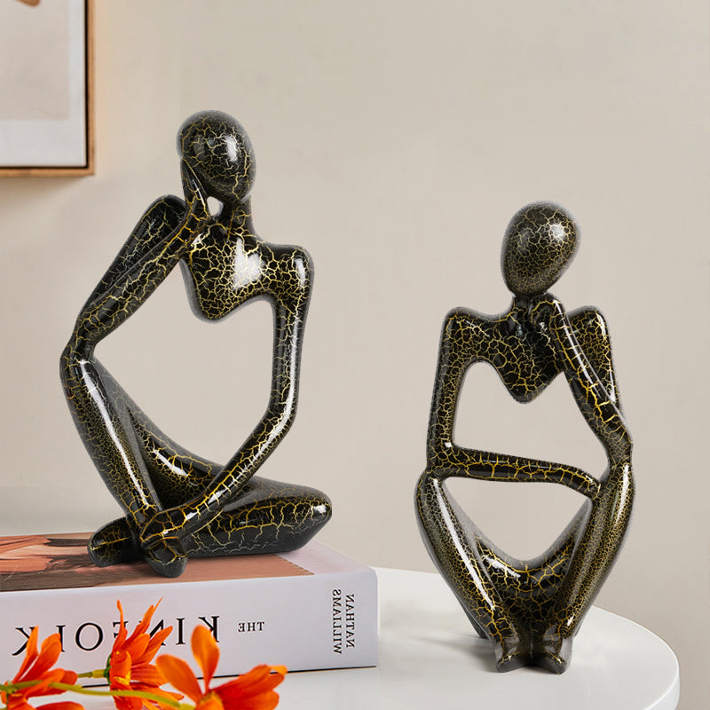 Nordic Art Abstract Thinker Statue Home Crafts Resin Statues Abstract Figure Sculpture Small Ornaments Office Home Desktop Decor