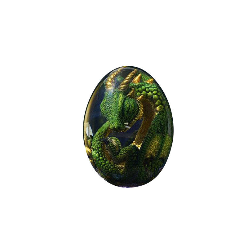 1 Set Lava Dragon Egg Crystal Transparent Resin Statue Luminous Dinosaur Eggs Souvenir Resin Craft Ornamental Home Decor Gifts