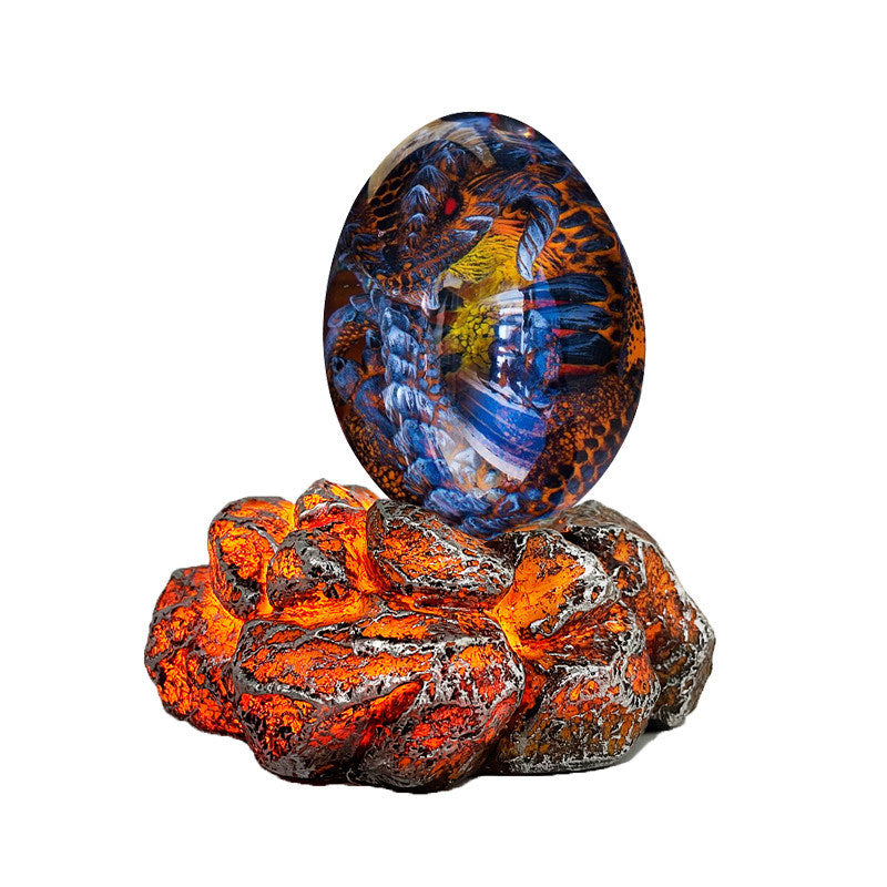 1 Set Lava Dragon Egg Crystal Transparent Resin Statue Luminous Dinosaur Eggs Souvenir Resin Craft Ornamental Home Decor Gifts