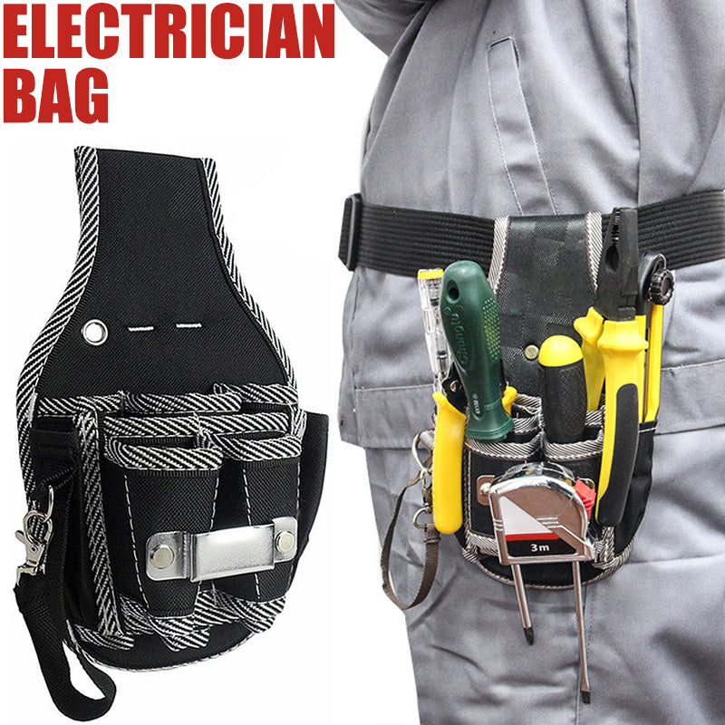 9 In 1 Nylon Fabric Tool Bag Electrician Instrument Hardware Storage Pouch Screwdriver Utility Kit Holder Tools Bag Waist Pocket