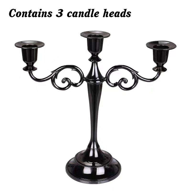 3/5-Arm Metal Plated Candle Holders Retro Candelabra European Style Simple Romantic Candlestick Pillar Wedding Party Centerpiece