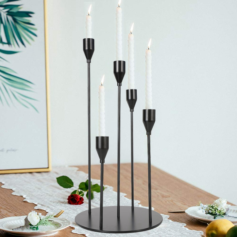 5 Head Luxury Metal Candle Holders Exquisite Candlestick Candle Stand Wedding Table Centerpieces Christmas Home Party Decoration