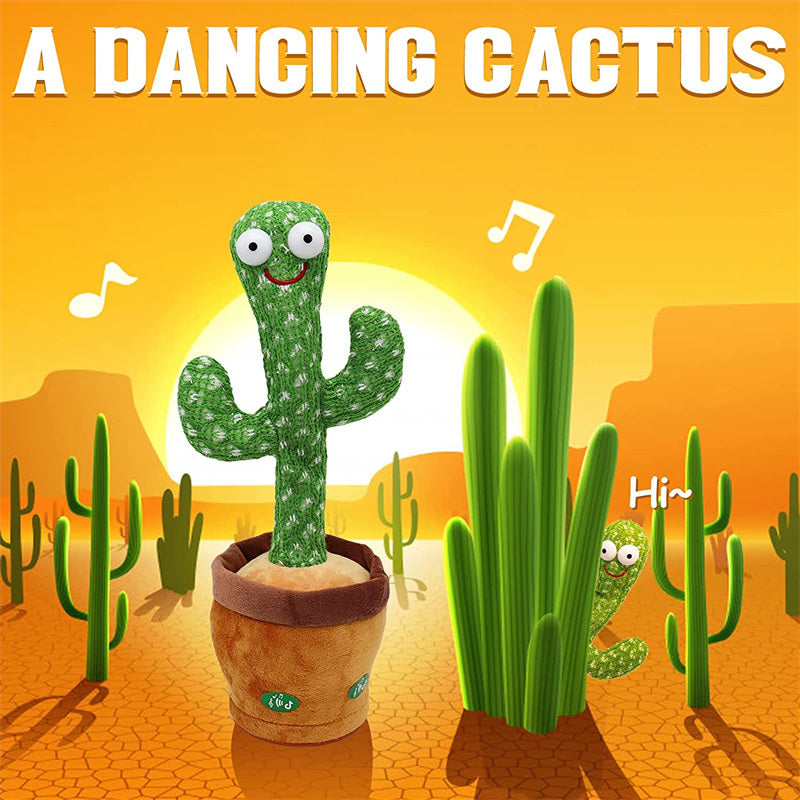 Dancing Cactus Toy Repeats What You Say Electronic Dancing with Lighting Toys Recording Singing Spanish Language Song for Kids