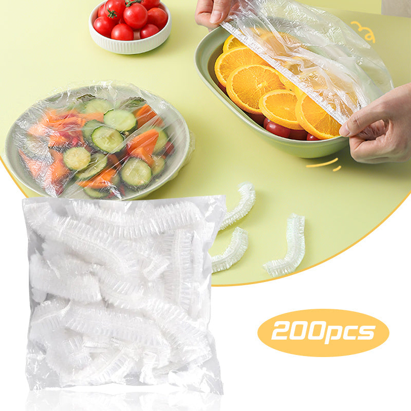 100-300pcs Disposable Food Cover Bag Plastic Wrap Elastic Food Lids Storage Kitchen Organizer Fresh Bag Fruit Bowls Caps Packing