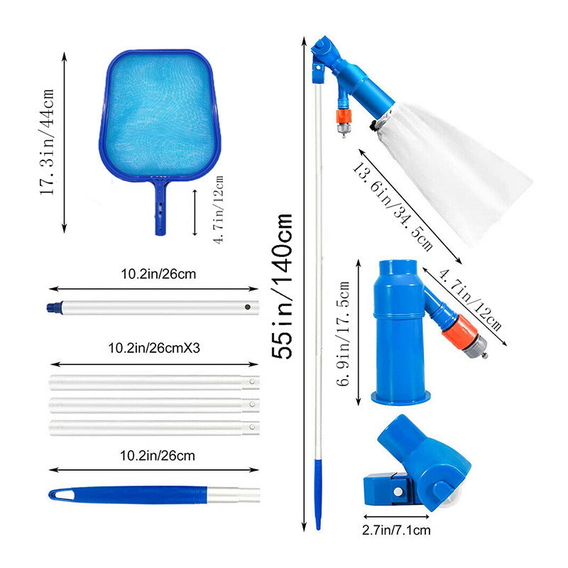 Outdoor Pool Vacuum Cleaning Kit Clean Pool Bottoms Net Pool Filter Swimming Pool Vacuum Cleaner Set Cleaning Skimmer Pool Tool