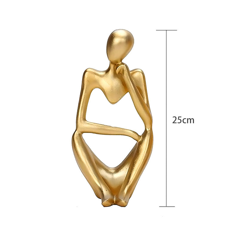 Nordic Abstract Figures Home Decoration Accessories Sculptures Living Room Study Decor Gold Humanoid Resin Embellishment Statues