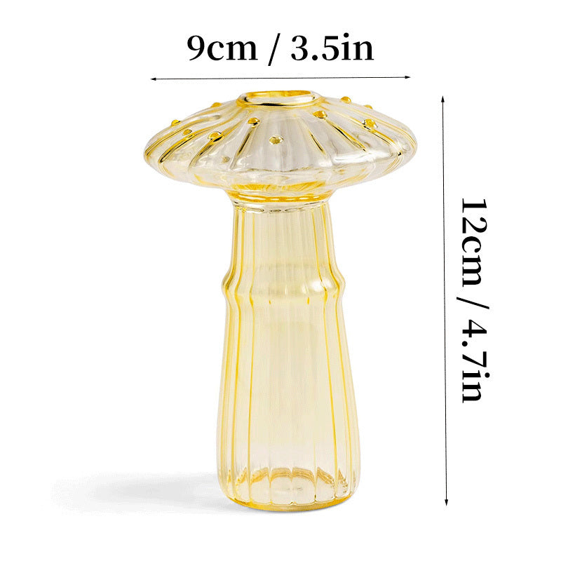 7 Style Mushroom Glass Vase Creative Hydroponics Vases Aromatherapy Bottle Desktop Crafts Ornament Living Room Home Office Decor