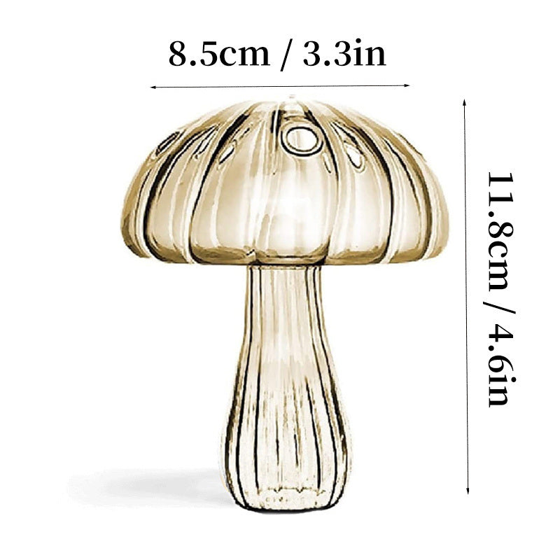 7 Style Mushroom Glass Vase Creative Hydroponics Vases Aromatherapy Bottle Desktop Crafts Ornament Living Room Home Office Decor