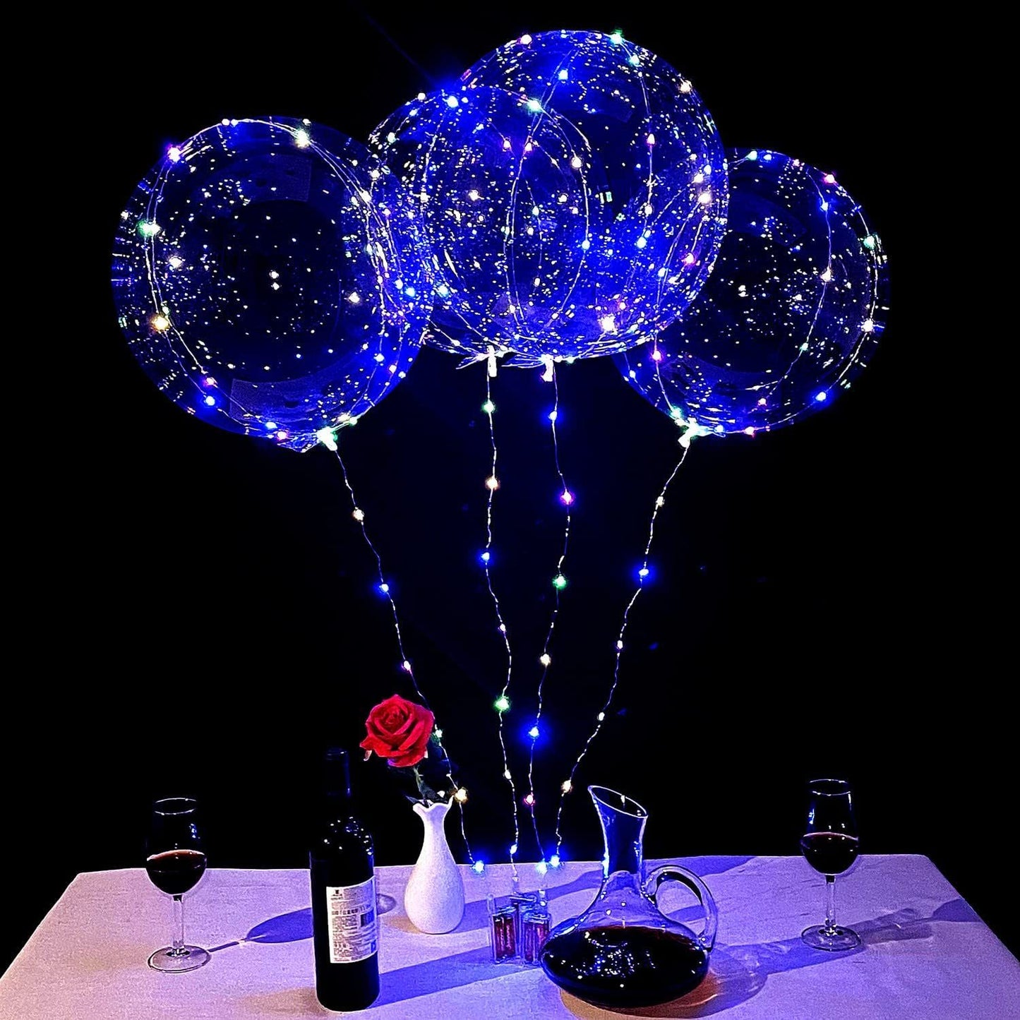 10Pcs Led Balloon With Sticks Luminous Transparent Helium Bobo Balloons Glow Flashing Wedding Festival Birthday Party Decor Gift