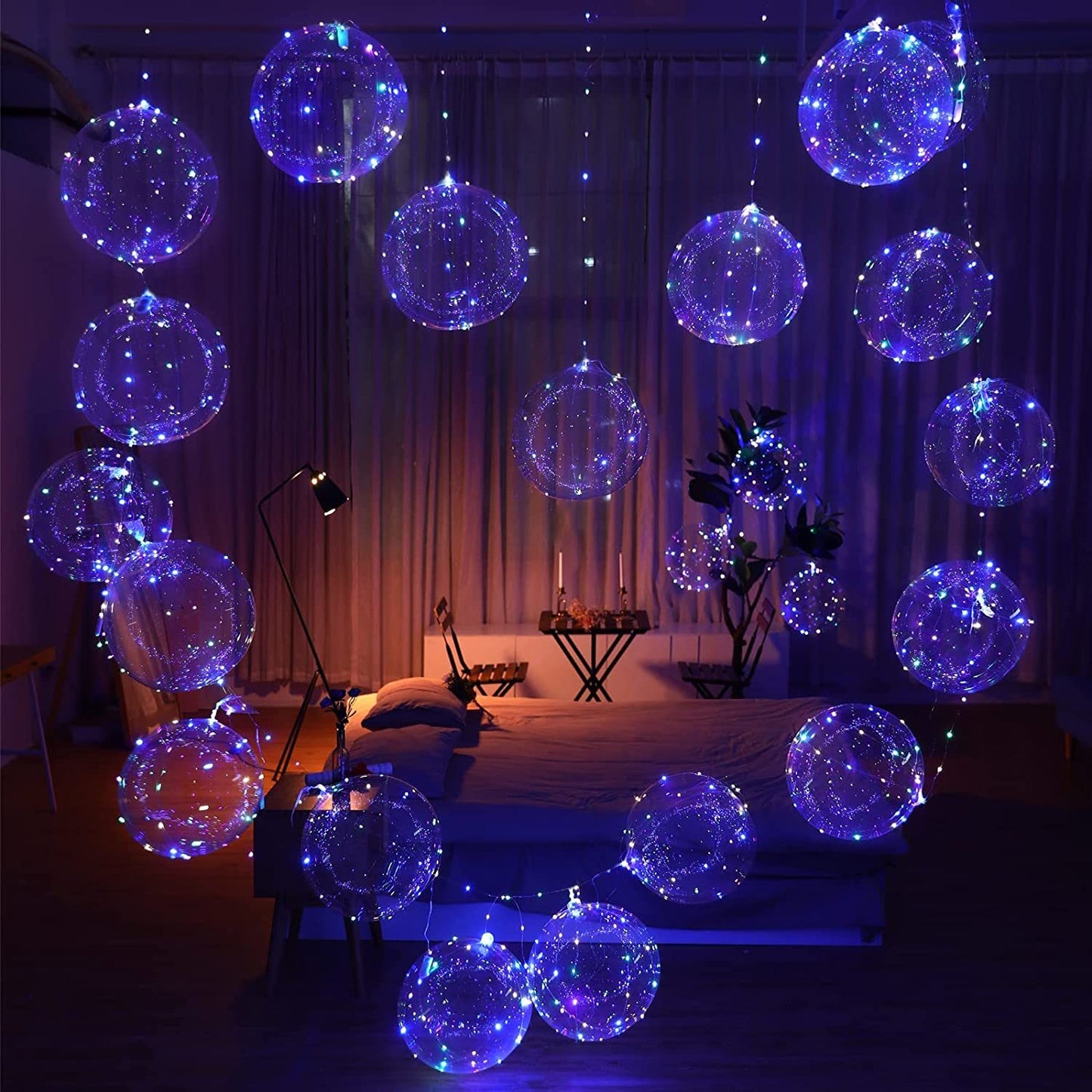 10Pcs Led Balloon With Sticks Luminous Transparent Helium Bobo Balloons Glow Flashing Wedding Festival Birthday Party Decor Gift