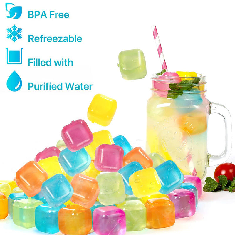 60/90pcs Square/Fruit Shaped Reusable Ice Cubes Plastic Multicolour Ice Cube Picnic Keep Drink Cool Physical Cool Party Bar Tool