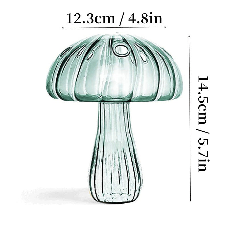 7 Style Mushroom Glass Vase Creative Hydroponics Vases Aromatherapy Bottle Desktop Crafts Ornament Living Room Home Office Decor