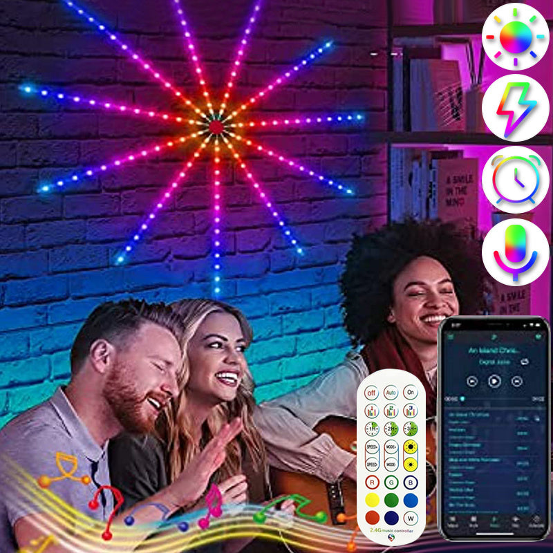 2023 Smart LED Light Strip 200 Modes DIY Firework Bluetooth Music Sound Sync APP Control Christmas Xmas Home Party Wedding Decor