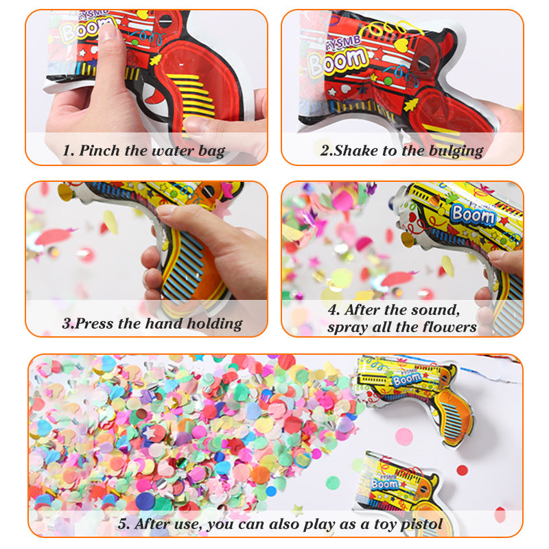 Wedding Confetti Fireworks Toy Handheld Gun Foil Balloons Confetti Firework Cannon Birthday Graduation Party Supplies Kid's Toys