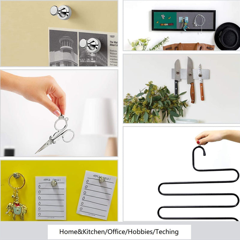 12-48PCS Magnets Push Pins Refrigerator Neodymium Magnetic Pushpins Sucker Magnet Pin Hanger Hook Whiteboard Kitchen Home Office