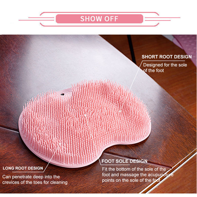 1pc Massage Pad Shower Foot Massage Mat TPR Bath Foot Massage Pads Mat Scrub Washing Back Bathroom Anti-Slip Pad Clean Dead Skin